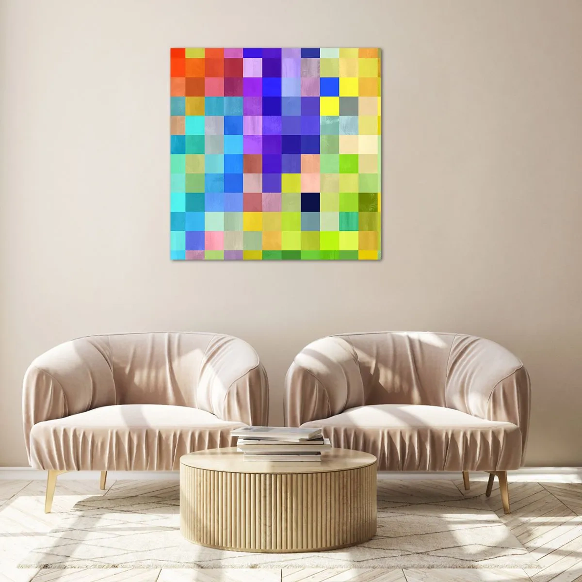 Billede på glas - Alle er forskellige, alle er lige - 40x40 cm