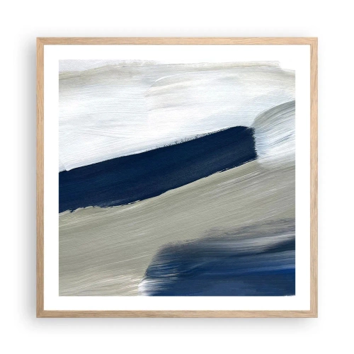 Plakat i ramme af lyst egetræ - Møde med det hvide - 60x60 cm