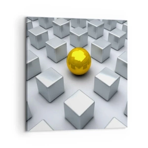 Lærredstryk - Billede på lærred - Hvorfor mig? Geometrisk sammensætning - 60x60 cm