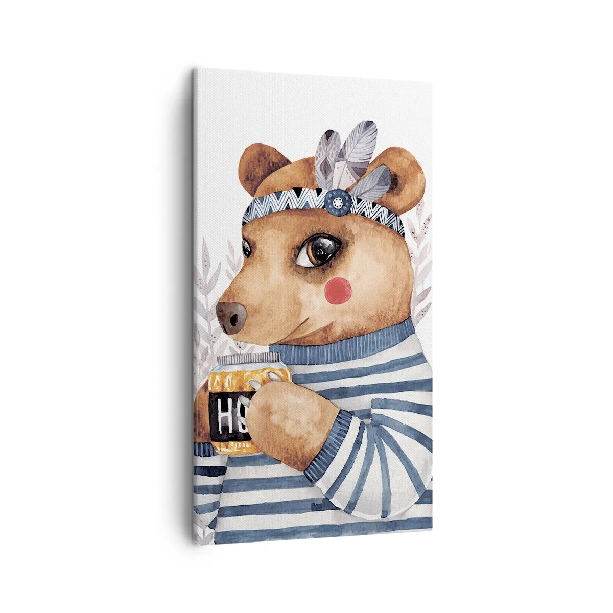 Lærredstryk - Billede på lærred - Søde bjørn - 45x80 cm