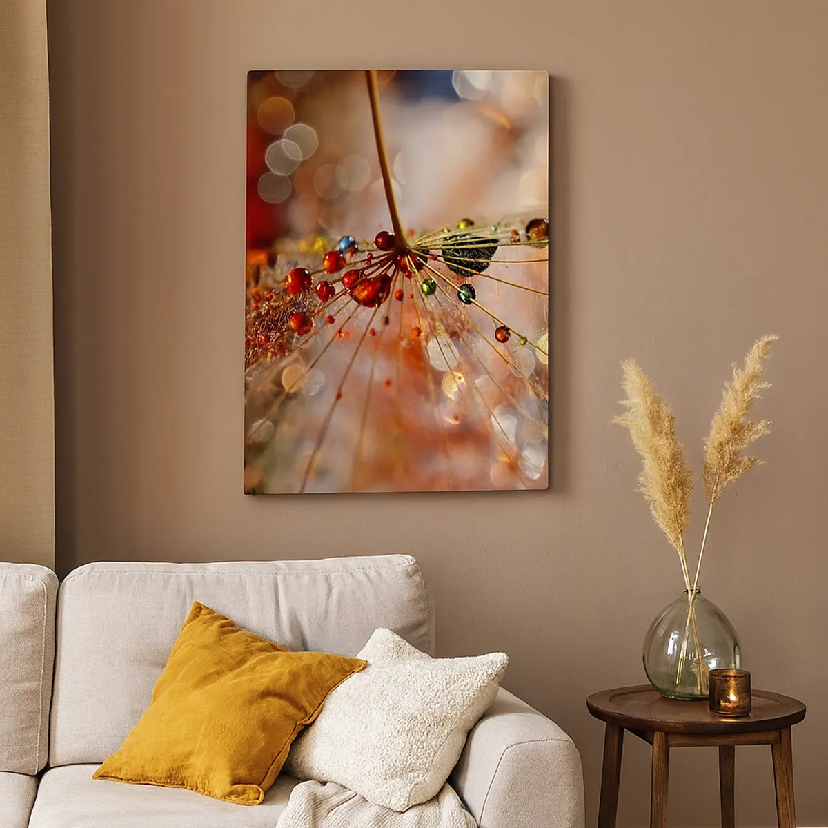 Lærredstryk - Billede på lærred - Trådet på et edderkoppespind - 50x70 cm