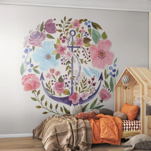 Fototapet Selvklæbende Deluxe Sticker - En sømands gode nattesøvn - Anker, Boho, Ved havet - 100x70 cm