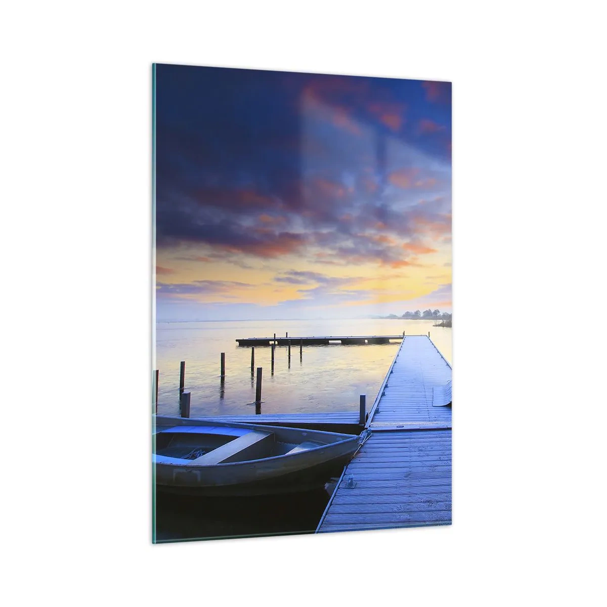 Billede på glas - Violet-gylden sindsro - 50x70 cm