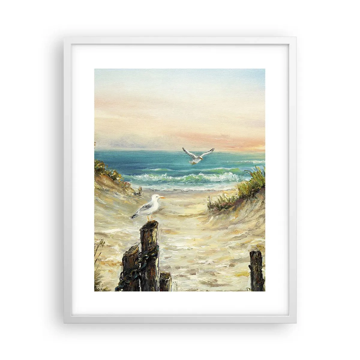 Plakat i hvid ramme - Vindstille tilbagetog - 40x50 cm