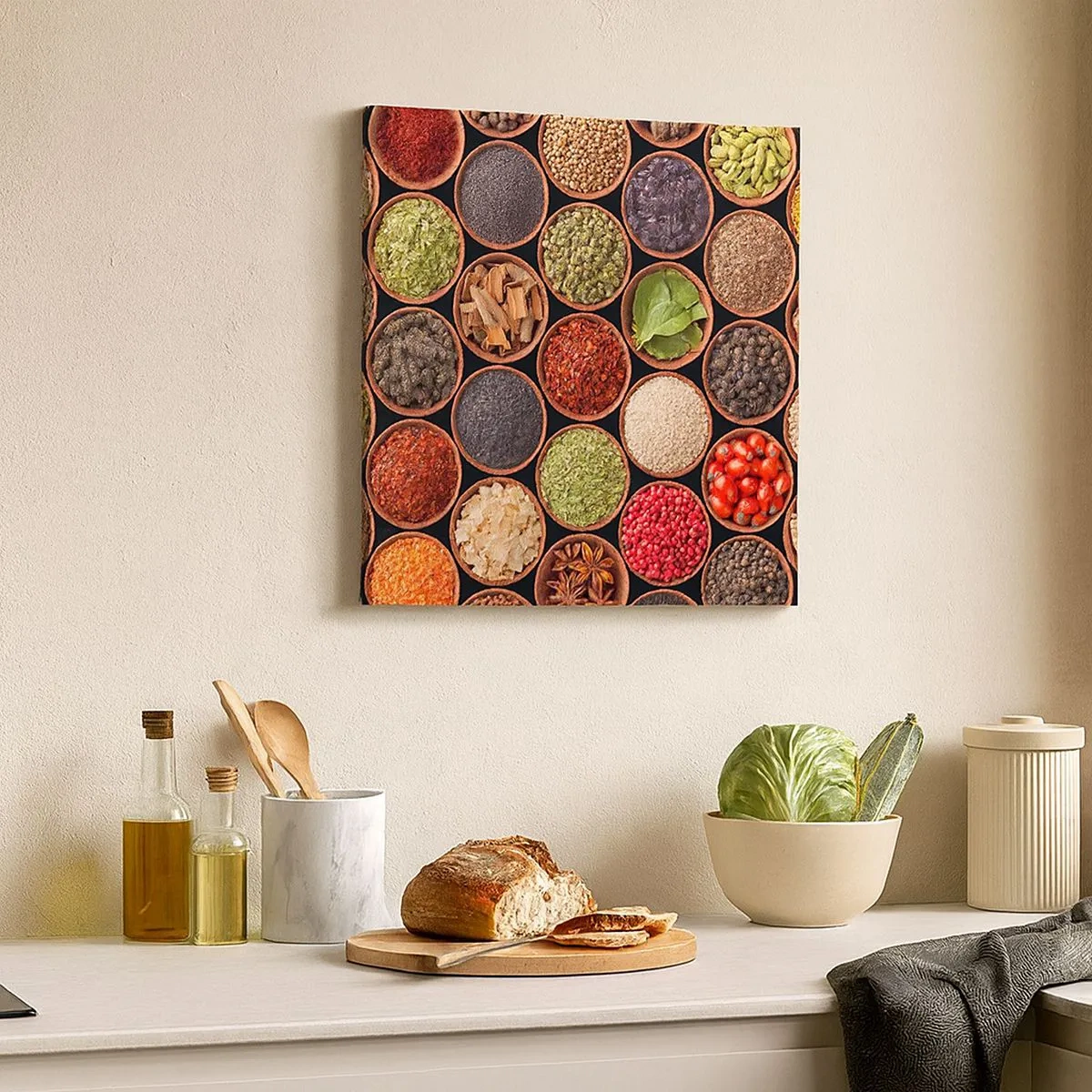 Lærredstryk - Billede på lærred - Alle verdens smage - 30x30 cm