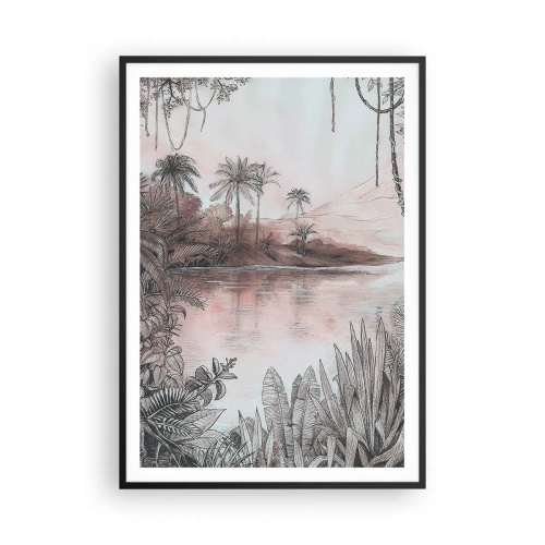 Plakat i sort ramme - En opdagelsesrejsendes dagbog fra det 19. århundrede - 70x100 cm