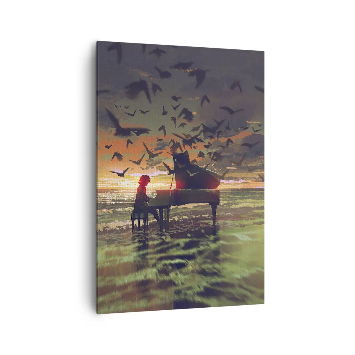 Lærredstryk - Billede på lærred - Koncert for klaver og bølger - 70x100 cm