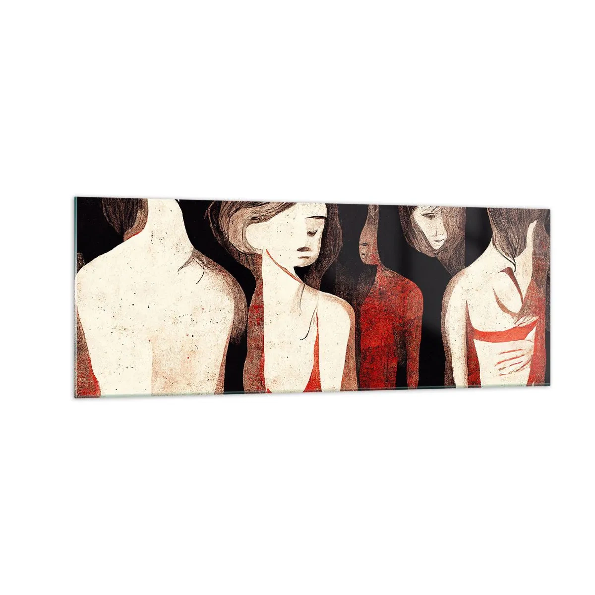 Billede på glas - Mørkets madonnaer - 140x50 cm