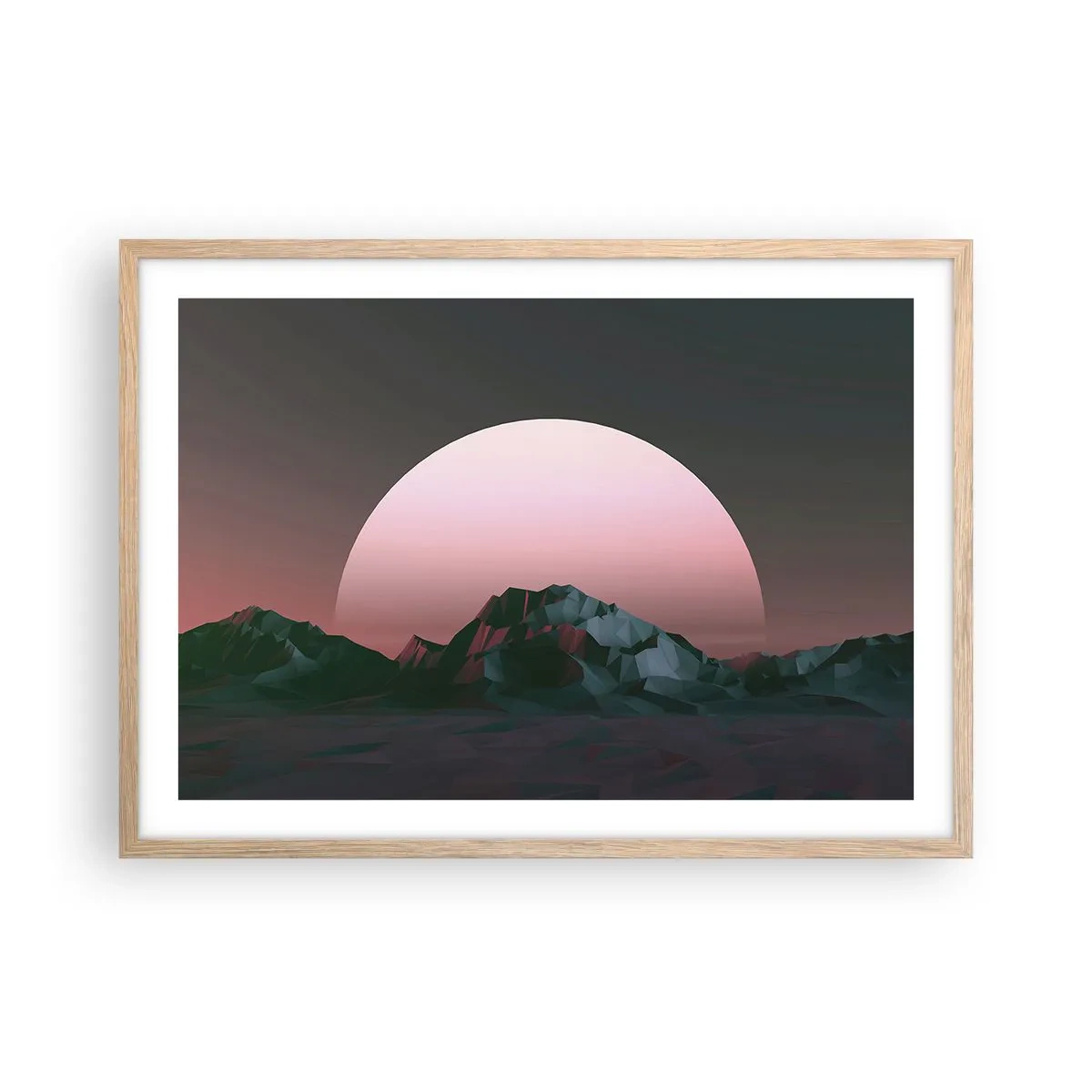 Plakat i ramme af lyst egetræ - I en nabogalakse - 70x50 cm