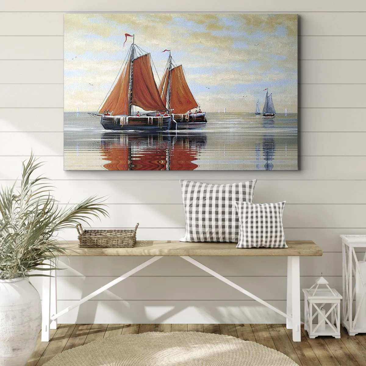 Lærredstryk - Billede på lærred - Hey, sejl, sømand.... - 120x80 cm