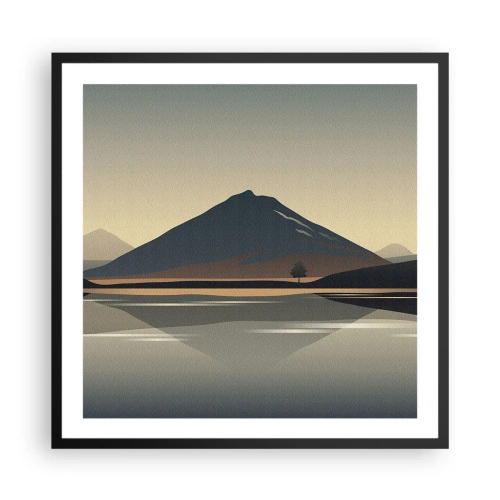 Plakat i sort ramme - Spejlrefleksion - 60x60 cm