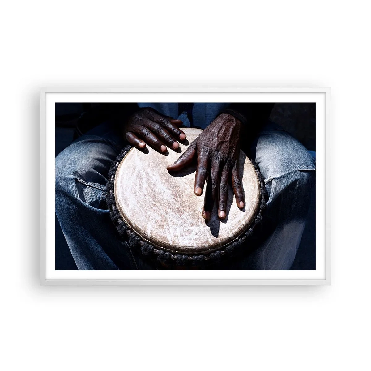 Plakat i hvid ramme - Lev i takt med din rytme - 91x61 cm