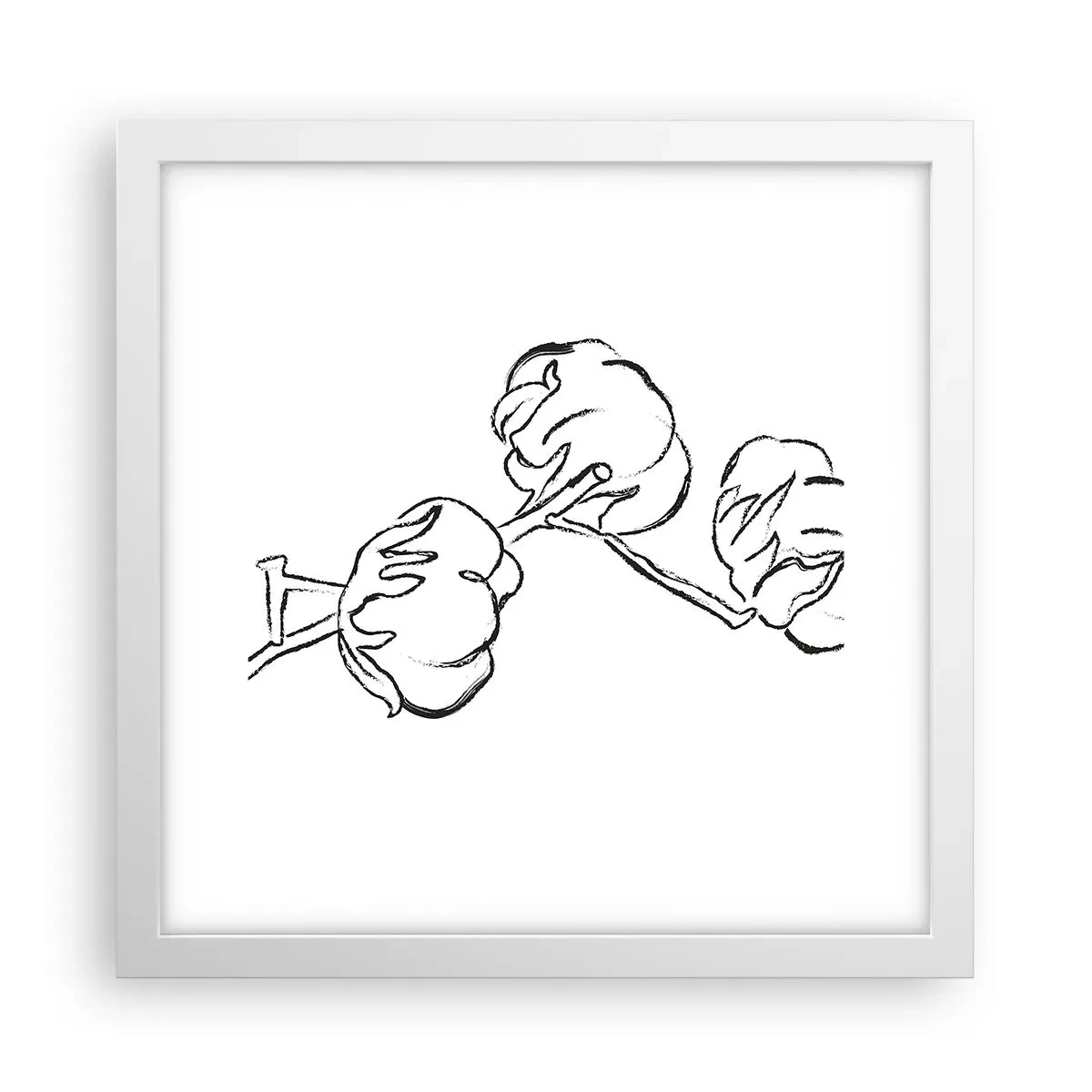 Plakat i hvid ramme - Bomuld ned - 30x30 cm