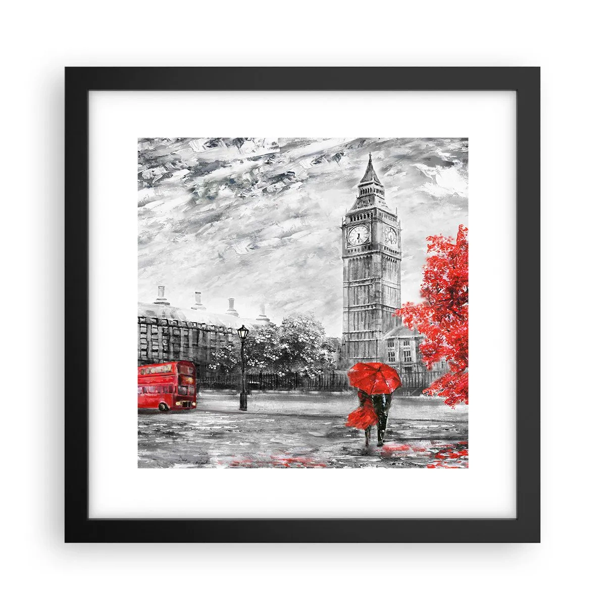 Plakat i sort ramme - En spændende dag - 30x30 cm