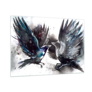 Billede på glas - En ravn til en ravn... - 100x70 cm