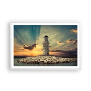 Plakat i hvid ramme - Lys - Godhed - Skønhed - 91x61 cm