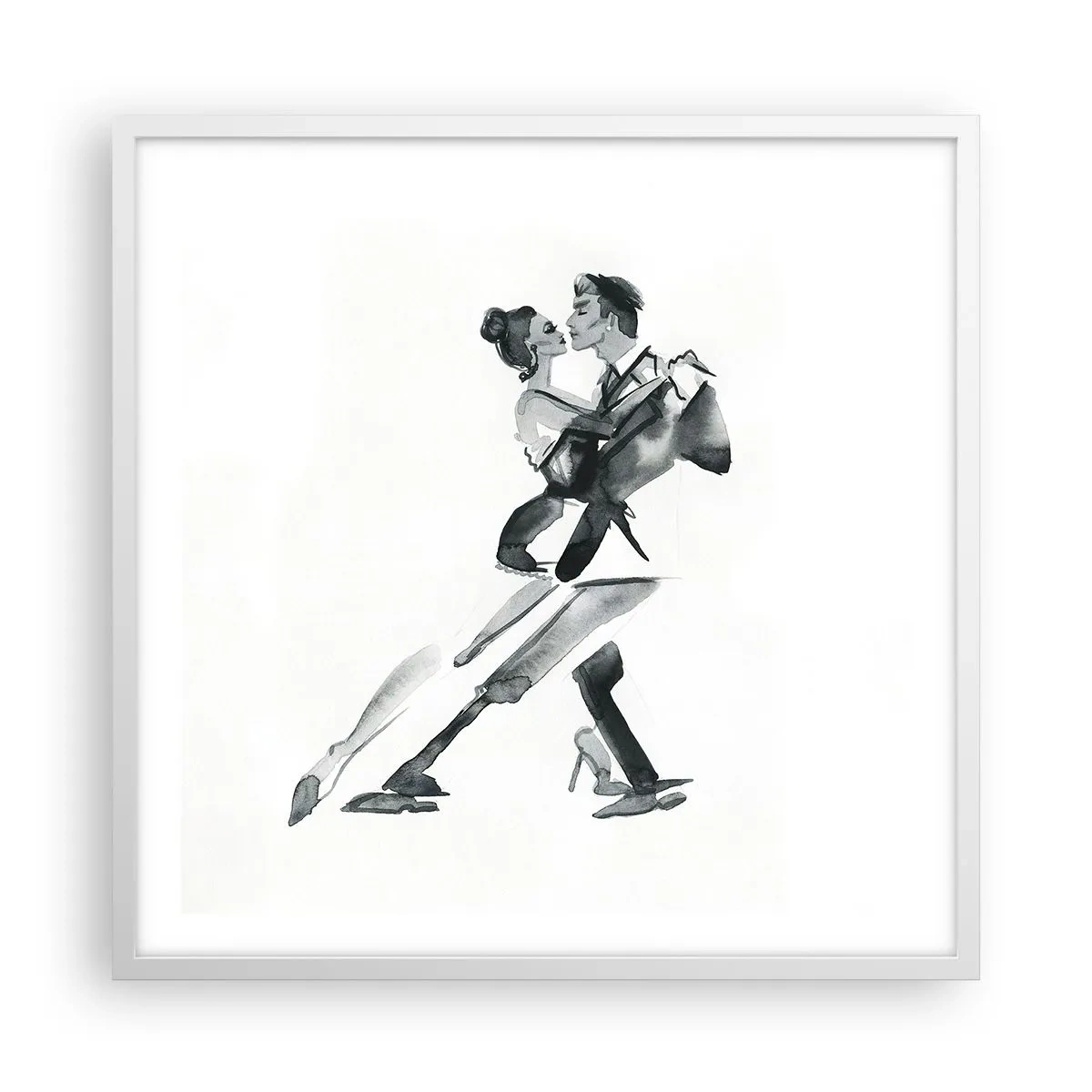 Plakat i hvid ramme - I én rytme - 60x60 cm