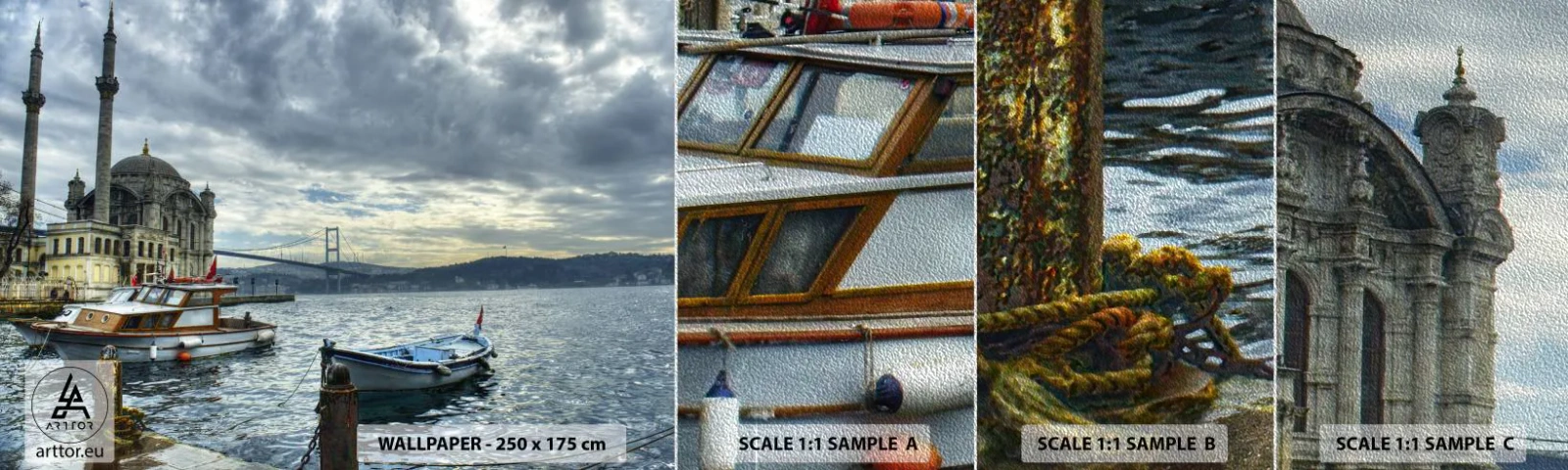 Prøve Fototapet Premium Sand - På grænsen mellem verdener - By, Istanbul, Tyrkiye - 100x30 cm