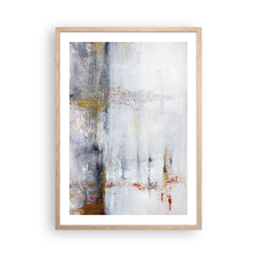 Plakat i ramme af lyst egetræ - Bag lufttæppet - 50x70 cm