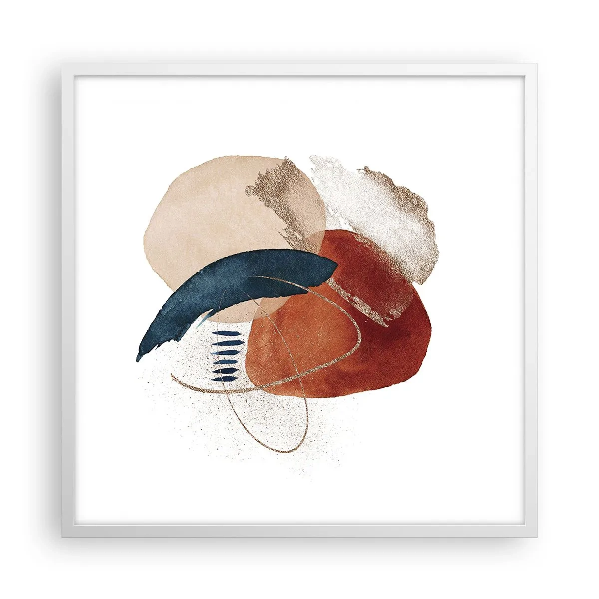 Plakat i hvid ramme - Oval sammensætning - 60x60 cm