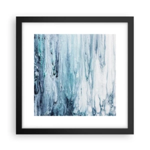 Plakat i sort ramme - Blå istapper - 30x30 cm