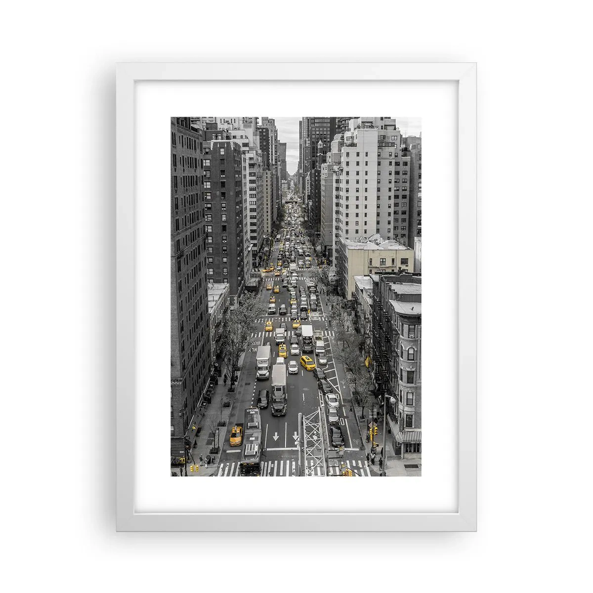Plakat i hvid ramme - Livet i New York - 30x40 cm