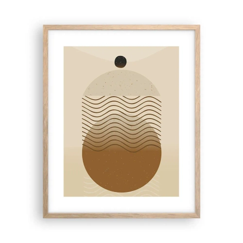 Plakat i ramme af lyst egetræ - Om geometriske figurers oprindelse - 40x50 cm