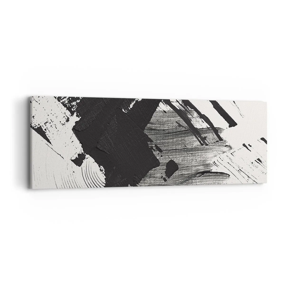 Lærredstryk - Billede på lærred - Abstraktion - det sortes udtryk - 90x30 cm