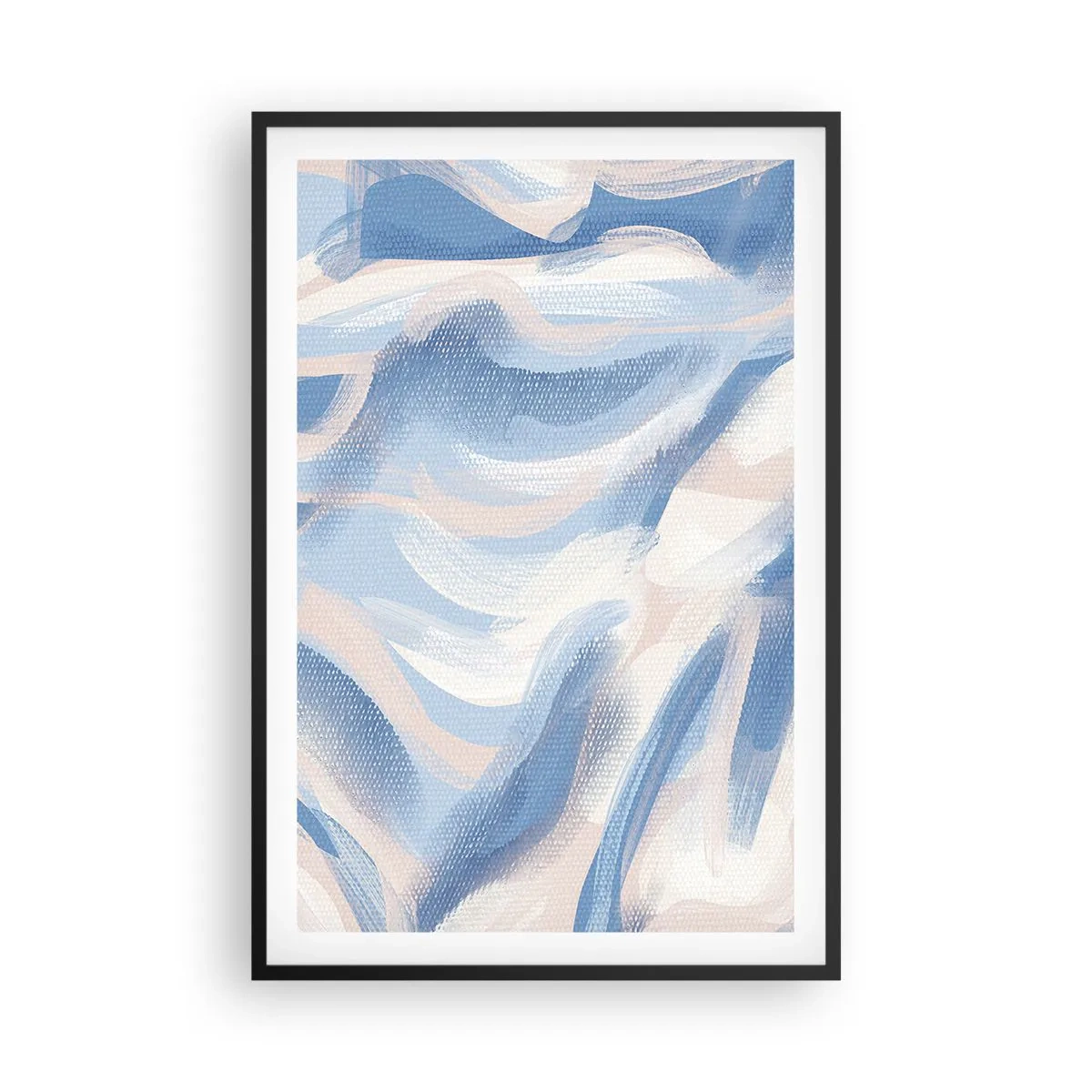 Plakat i sort ramme - Blå krusninger - 61x91 cm