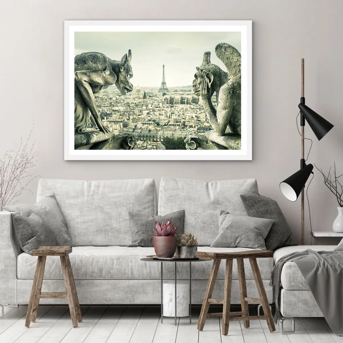 Plakat i hvid ramme - Parisisk chat - 91x61 cm