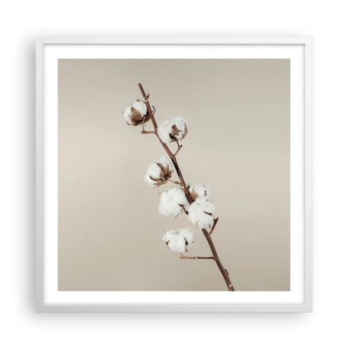 Plakat i hvid ramme - Ved kilden til blødhed - 60x60 cm