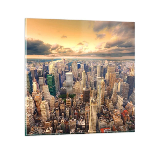 Billede på glas - En forgyldt metropol - 50x50 cm