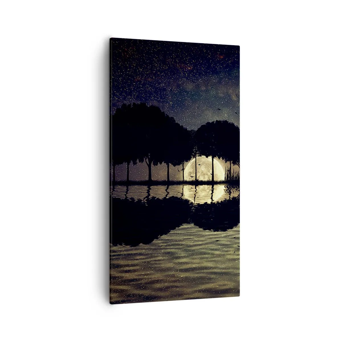 Lærredstryk - Billede på lærred - En nat på kanten af verden - 55x100 cm