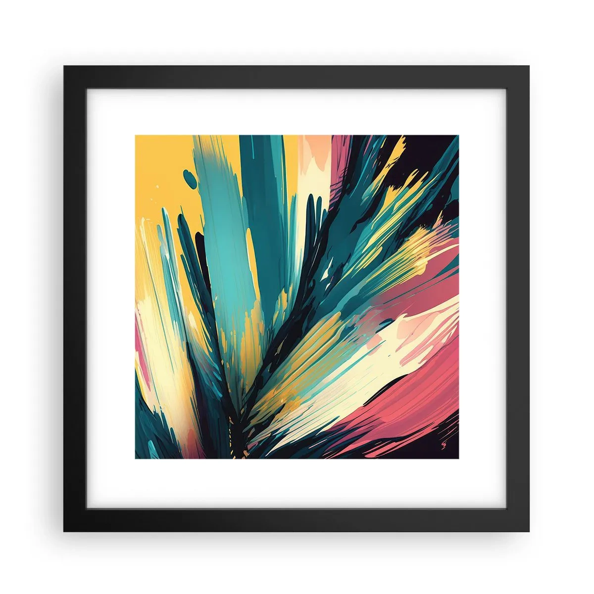 Plakat i sort ramme - Komposition - en eksplosion af glæde - 30x30 cm