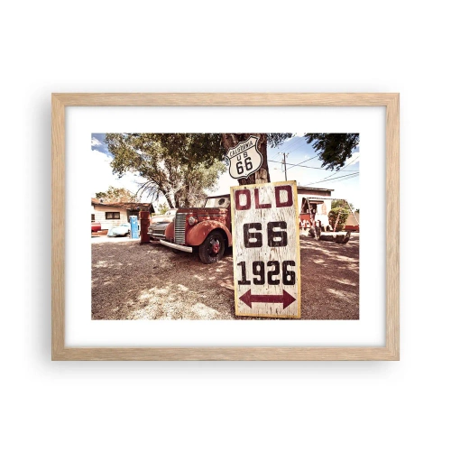 Plakat i ramme af lyst egetræ - En legende om det amerikanske landskab - 40x30 cm