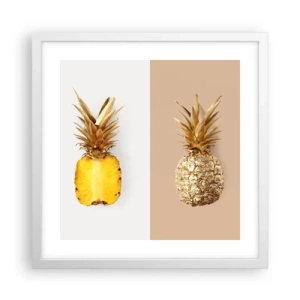 Plakat i hvid ramme - Ananas til os - 40x40 cm