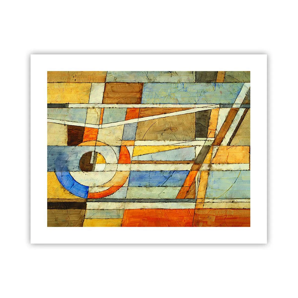 Plakat - Kubisme på en byggeplads - 50x40 cm