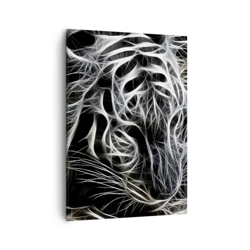 Lærredstryk - Billede på lærred - En undersøgelse af kattens lethed - 50x70 cm