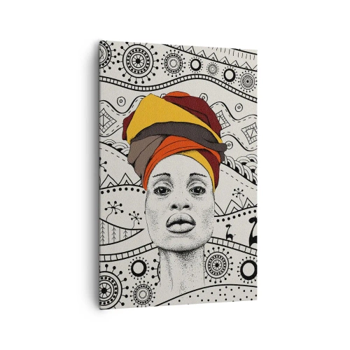 Lærredstryk - Billede på lærred - Afrikansk portræt - 80x120 cm