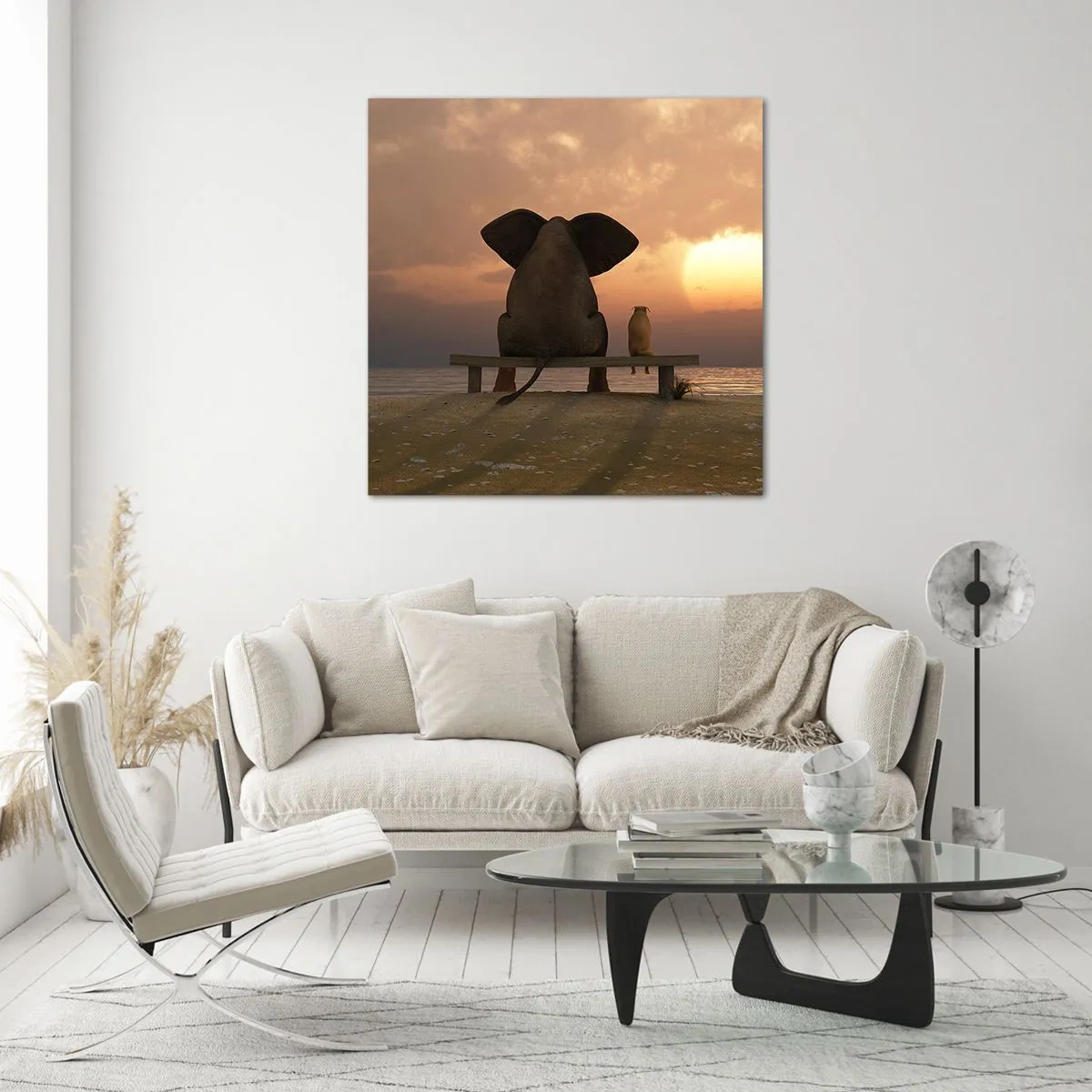 Billede på glas - Det er godt at være stille sammen - 50x50 cm