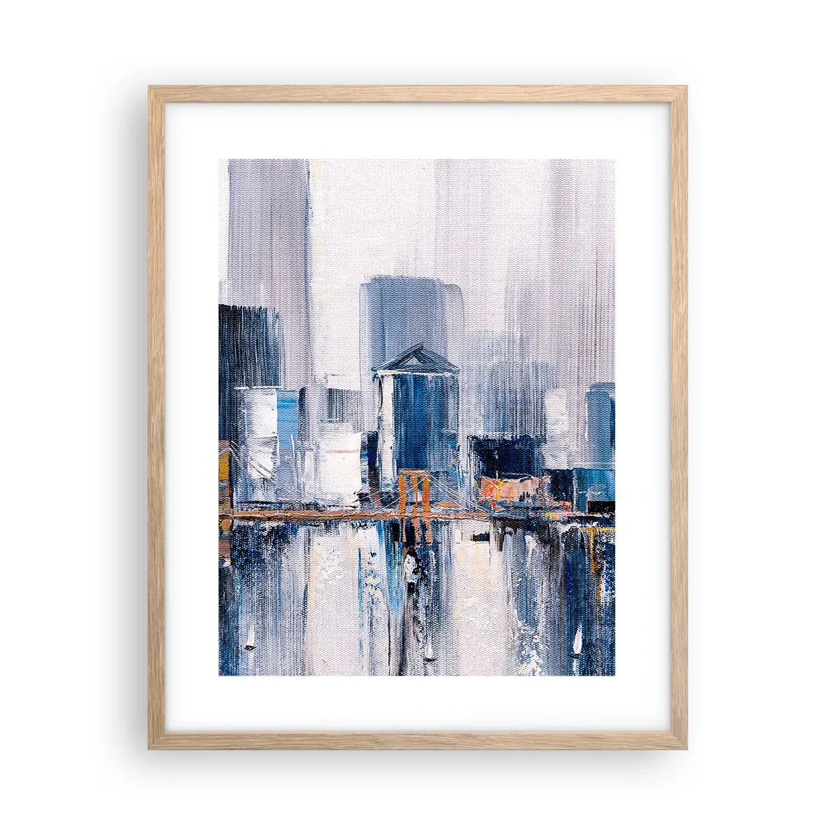 Plakat i ramme af lyst egetræ - Indtryk fra New York - 40x50 cm