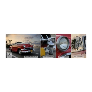 Prøve Fototapet Premium Canvas - Den røde varme i troperne - Bil, Automotive, Årgang - 100x30 cm