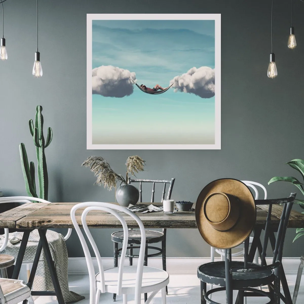 Plakat - Lykken i øjeblikket - 40x40 cm