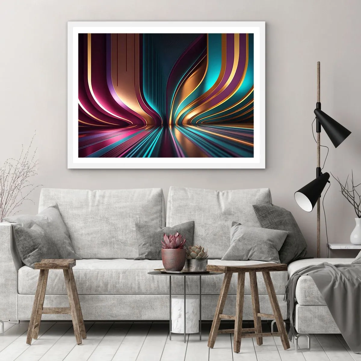 Plakat i hvid ramme - Lysets arkitektur - 70x50 cm