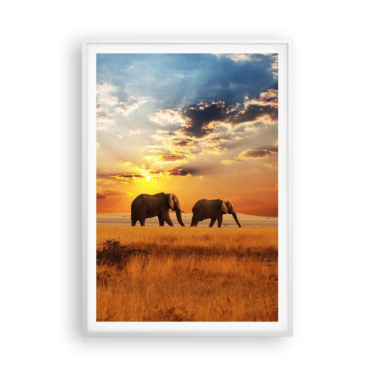 Plakat i hvid ramme - Familievandring - 70x100 cm