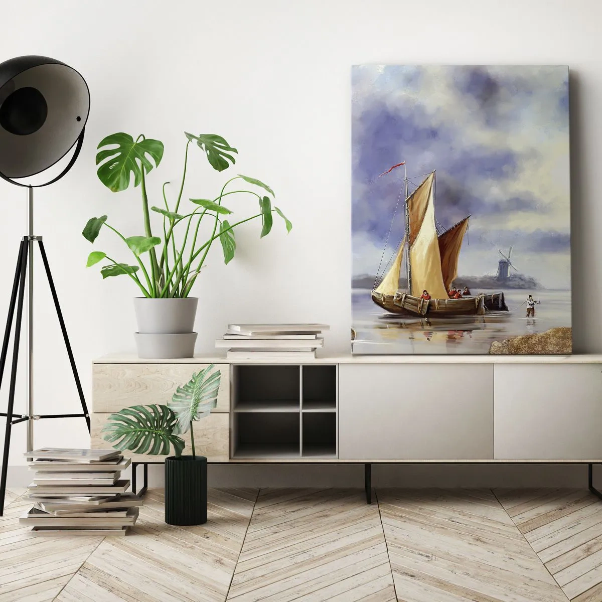 Lærredstryk - Billede på lærred - Sømændenes tilbagevenden - 65x120 cm