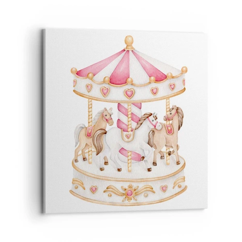 Lærredstryk - Billede på lærred - Barndommens søde verden - 70x70 cm