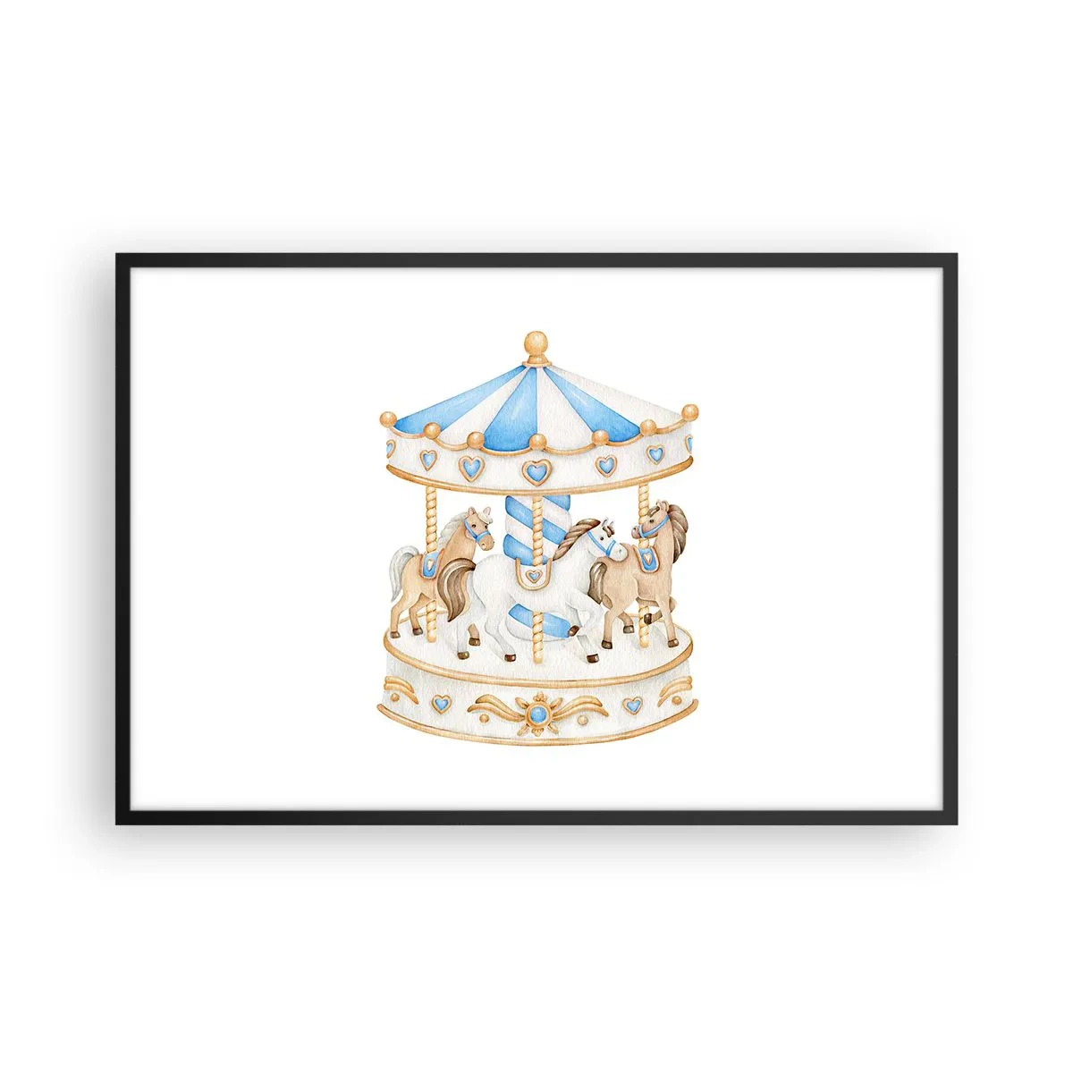 Plakat i sort ramme - Sød barndom - 91x61 cm