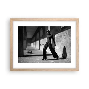 Plakat i ramme af lyst egetræ -  Byens elegance - 40x30 cm