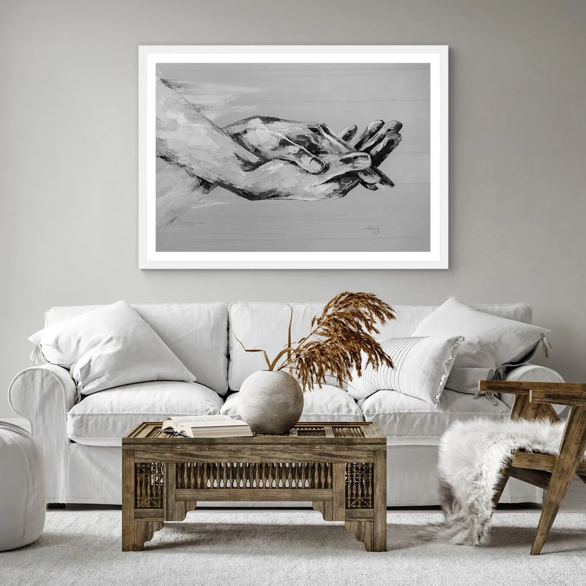 Plakat i hvid ramme - Begyndelsen ... - 30x30 cm